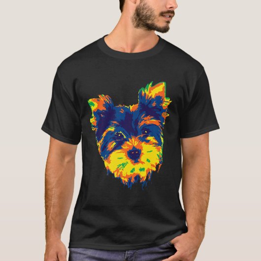 Yorkie Yorkshire Terrier Art Colour Painting Gift  T-Shirt (Vorderseite)