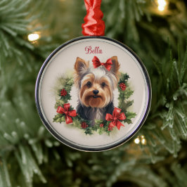 Yorkie Yorkshire Terrier Christmas Pet Memorial Ornament Aus Metall