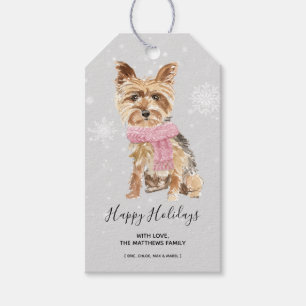 Yorkie Yorkshire Terrier Feiertags-Weihnachten Geschenkanhänger
