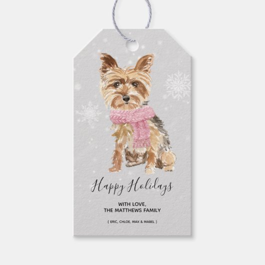 Yorkie Yorkshire Terrier Holiday Weihnachten Geschenkanhänger (Vorderseite)