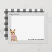 Yorkie Yorkshire Terrier Holiday Weihnachten Mitteilungskarte (Vorne/Hinten)