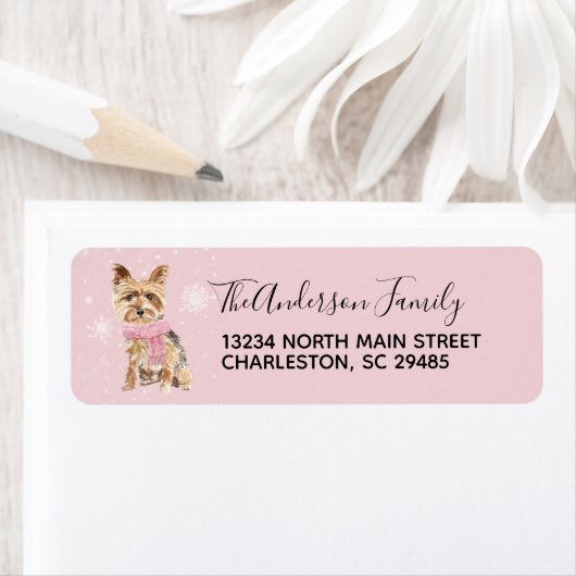 Yorkie Yorkshire Terrier Holiday Weihnachtsadresse (Insitu)