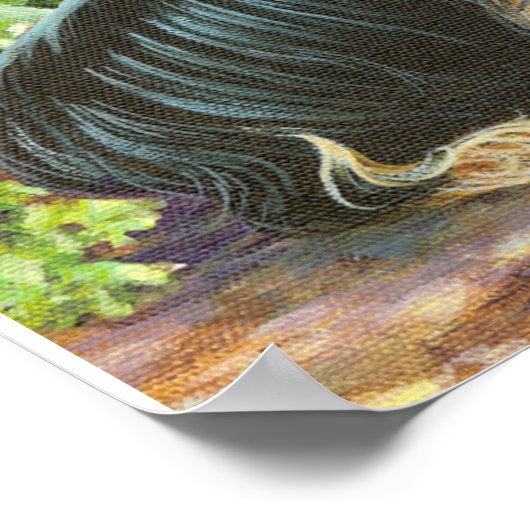 Yorkie Yorkshire Terrier in den Stiefmütterchen Pr Poster (Ecke)