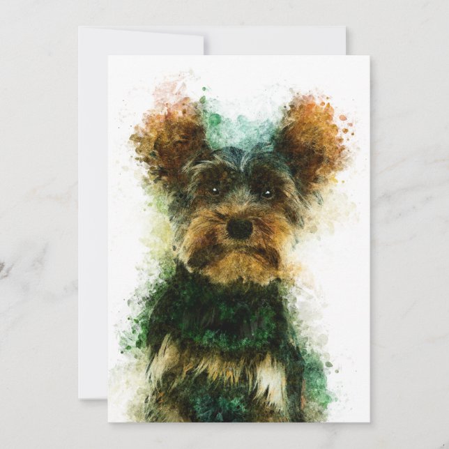 Yorkie / Yorkshire Terrier Pet Portrait 5" x 7" (Vorderseite)