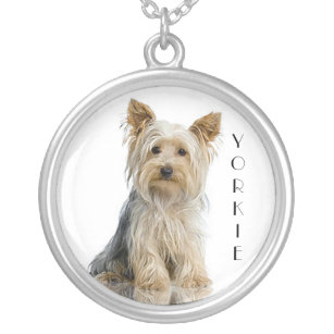 Yorkie "Yorkshire Terrier" Silver Pendant Necklace Versilberte Kette