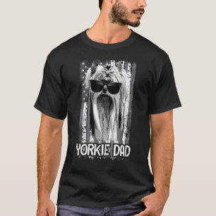 Yorkie Yorkshire Terrier Vater US-Flagge T-Shirt H