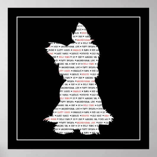 Yorkie / Yorkshire Terrier Word Art Poster (Vorne)