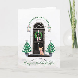 Yorkie Yorkshire Terrier-Zuhause für die Feiertage Feiertagskarte