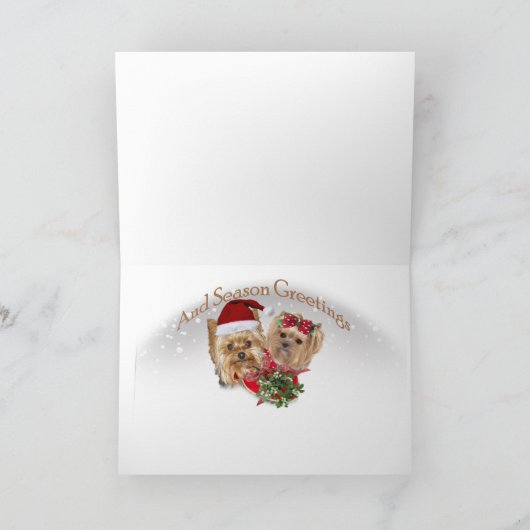 Yorkie zwei frohe Weihnachten (Innenseite)