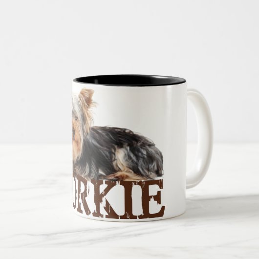 Yorkie Zweifarbige Tasse (VorderseiteRechts)