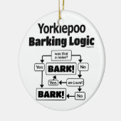 Yorkiepoo Barking Logic Keramik Ornament (Links)