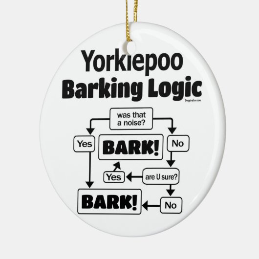 Yorkiepoo Barking Logic Keramik Ornament (Links)