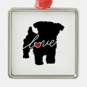 Yorkiepoo (Yorkie/Pudel) Liebe Silbernes Ornament
