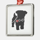 Yorkiepoo (Yorkie/Pudel) Liebe Silbernes Ornament (Links)