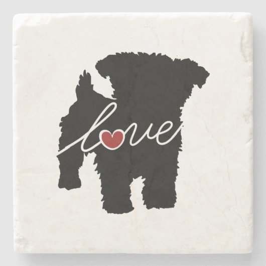 Yorkiepoo (Yorkie/Pudel) Liebe Steinuntersetzer (Vorderseite)
