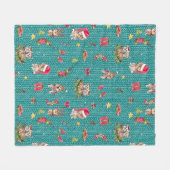 Yorkies am Weihnachten Fleecedecke (Vorderseite (Horizontal))