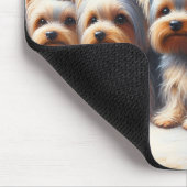Yorkies mit Party Hats Mousepad (Ecke)