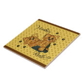 Yorkies Regel Pawprint Fliese (Seite)