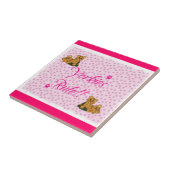 Yorkies Regel Pawprint Fliese ~ Rosa (Seite)