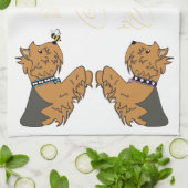 Yorkies und Bienen Handtuch (Gefaltet)