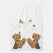 Yorkies und Bienen Handtuch (Vertikal)