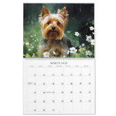 Yorkies und Blume Hund Lover Kalender (Mär 2026)