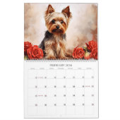 Yorkies und Blume Hund Lover Kalender (Feb 2026)