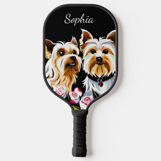 Yorkies und Roses Pickleball Schläger (Rückseite)