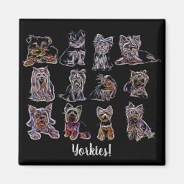Yorkies! von allen Typen, Kissen Magnet