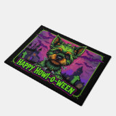Yorkiestein Happy Howl-o-ween Fußmatte (Schrägansicht)