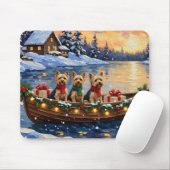 Yorkipoo Christmas Boat Holiday Mousepad (Mit Mouse)