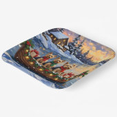 Yorkipoo Christmas Boat Holiday Pappteller (Gewinkelt)