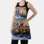 Yorkipoo Christmas Boat Holiday Schürze (InSitu)