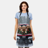 Yorkipoo Christmas Red Truck Holiday Gift Schürze (Getragen)