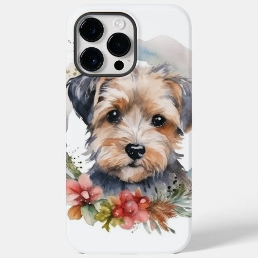 Yorkipoo Christmas Wreath Festive Pup Case-Mate iPhone Hülle (Rückseite)