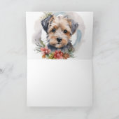 Yorkipoo Christmas Wreath Festive Pup Karte (Innenseite)