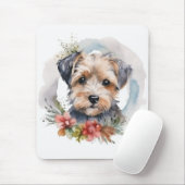 Yorkipoo Christmas Wreath Festive Pup Mousepad (Mit Mouse)