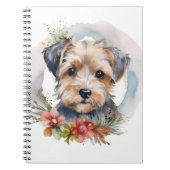 Yorkipoo Christmas Wreath Festive Pup Notizblock (Vorderseite)