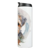 Yorkipoo Christmas Wreath Festive Pup Thermosbecher (Nach rechts gedreht)
