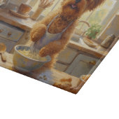 Yorkipoo Cooking in Kitchen Schneidebrett (Ecke)