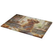Yorkipoo Cooking in Kitchen Schneidebrett (Ecke)