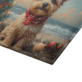 Yorkipoo Dog Christmas Vintag Beach Schneidebrett (Ecke)