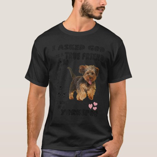 Yorkipoo Dog Quote Mama Yorkiepoo Vater Niedlich Y T-Shirt (Vorderseite)