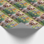 Yorkipoo Dog Spring Flowers Malerei Geschenkpapier (Ecke)