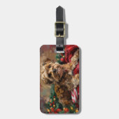 Yorkipoo Dog Weihnachtsfest Gepäckanhänger (Vorderseite vertikal)