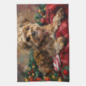 Yorkipoo Dog Weihnachtsfest Geschirrtuch (Vertikal)