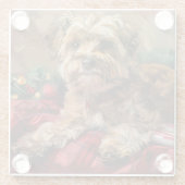 Yorkipoo Dog Weihnachtsfest Glasuntersetzer (Rückseite)