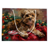 Yorkipoo Dog Weihnachtsfest Große Geschenktüte (Rückseite)