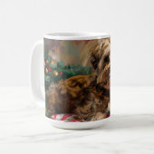 Yorkipoo Dog Weihnachtsfest Kaffeetasse (Vorderseite Links)