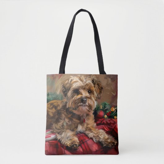 Yorkipoo Dog Weihnachtsfest Tasche (Vorderseite)